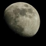 detailed close up of a gibbous moon